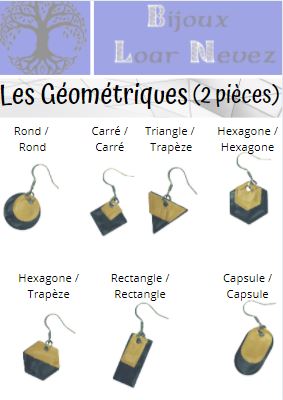 bijoux personnalisables : collection géométriques 2 pièces